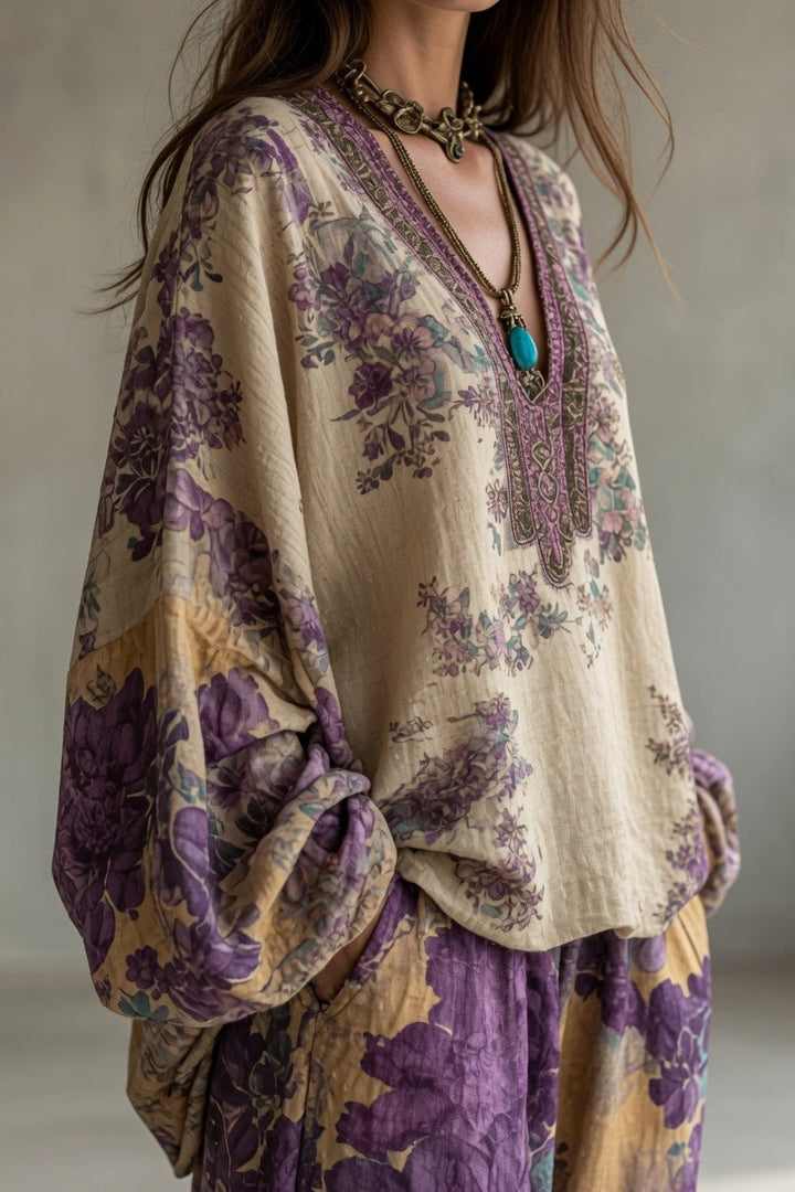 Saskia | Bohemian Floral Two-Piece Set
