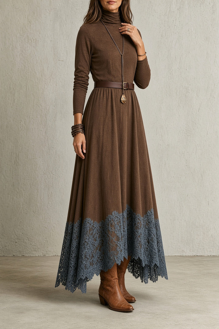 Genevieve | Lace-Hem Maxi Dress