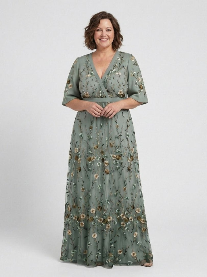 Emily | Floral V-Neck Maxi Dress