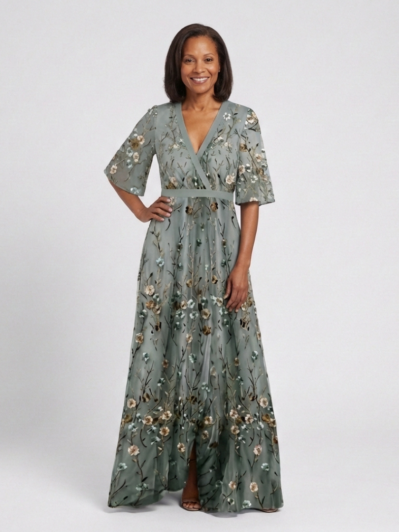 Emily | Floral V-Neck Maxi Dress