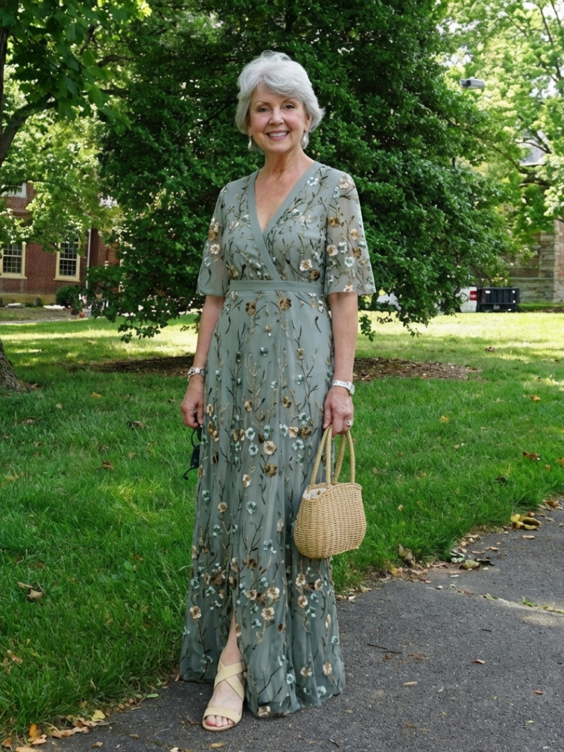 Emily | Floral V-Neck Maxi Dress