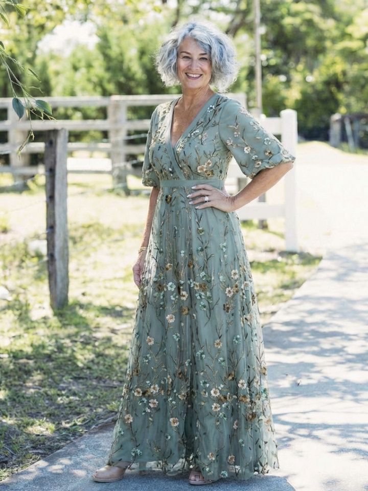 Emily | Floral V-Neck Maxi Dress
