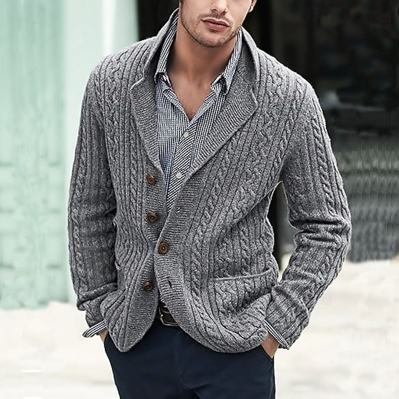 Desmond | Cable-Knit Lapel Cardigan
