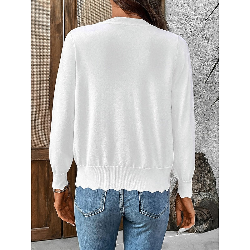 Sabrina | Scalloped Button-Front Cardigan