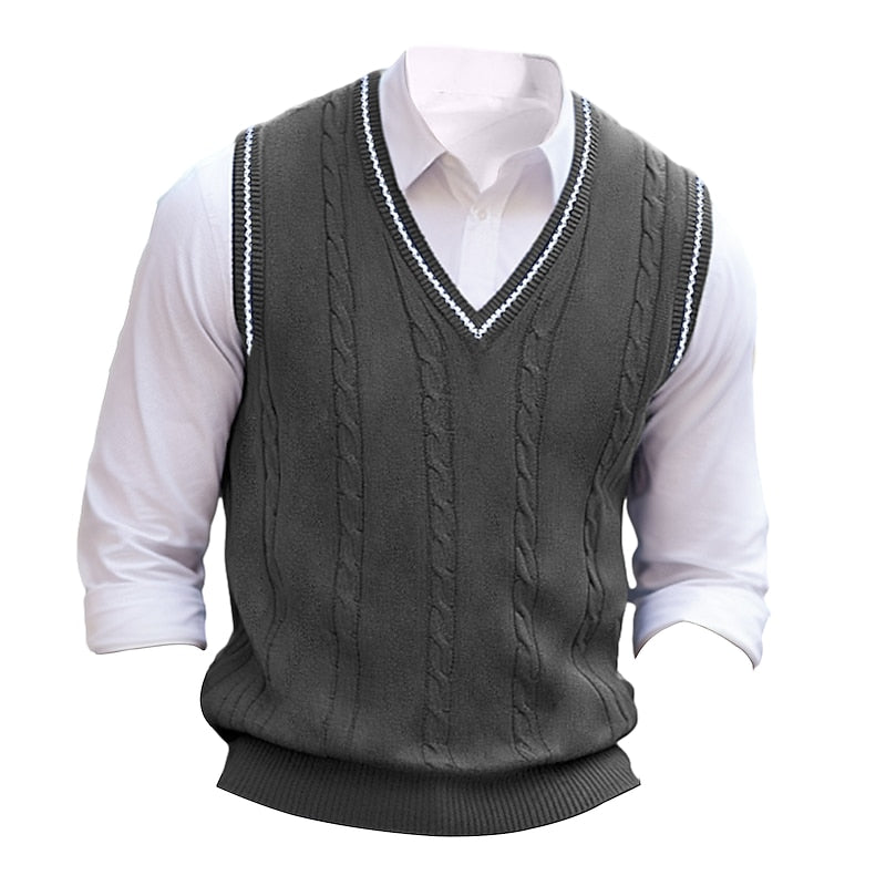 Sterling | Cable-Knit V-Neck Sweater Vest