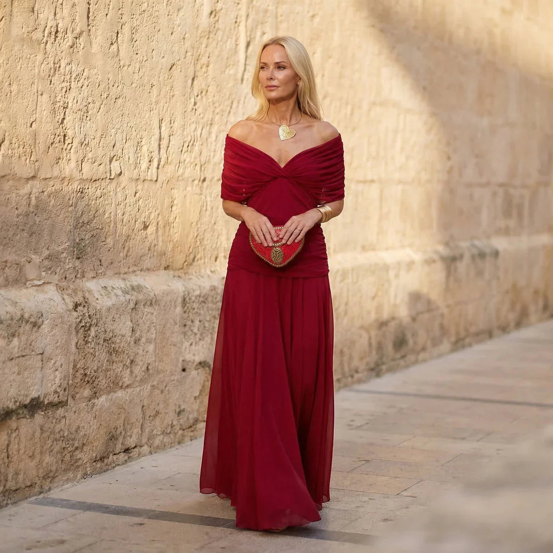 Lucinda | Elegant Off-Shoulder Evening Dress