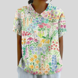 Millicent | Garden-Print Collared Blouse