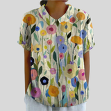 Noelle | Blossom-Print Collared Blouse