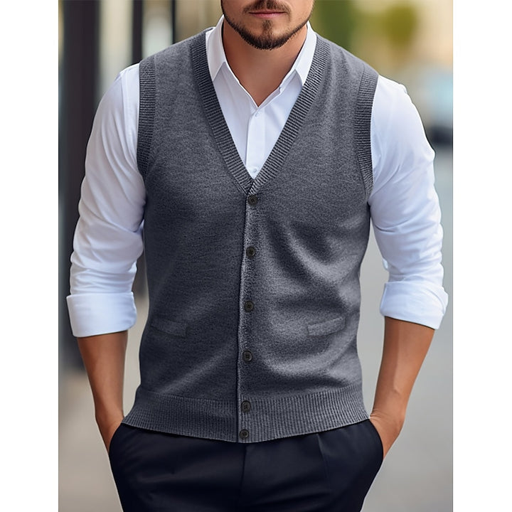 Everett | Christmas Buttoned Sweater Vest