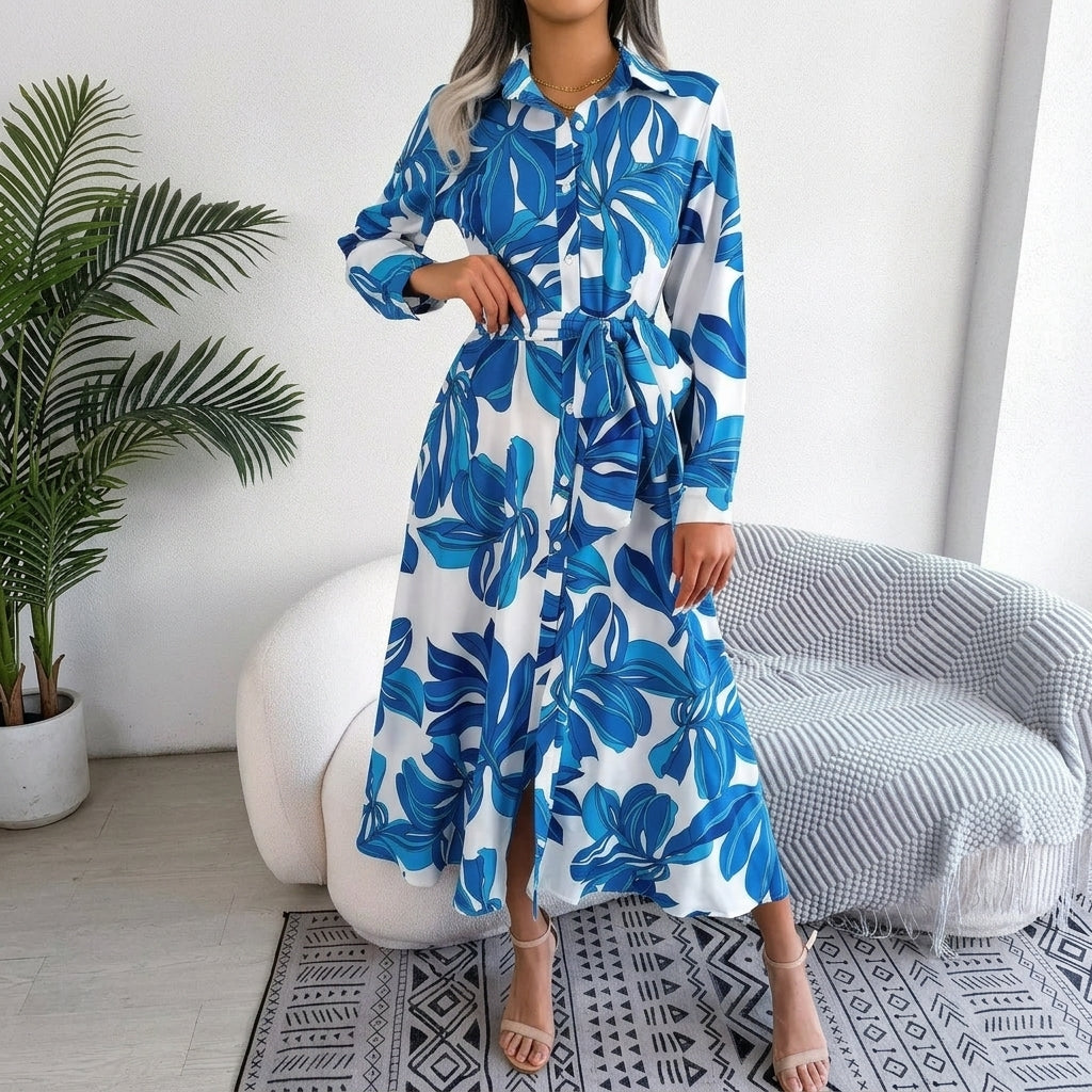 Julia | Botanical Print Shirt Dress