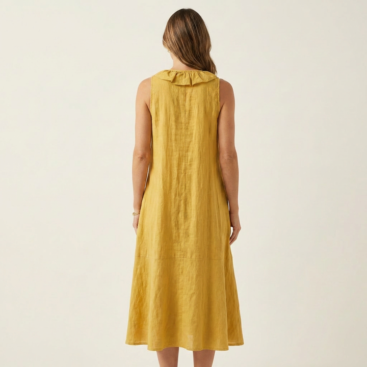 Tansy | Flowing Ruffle-Front Maxi Dress