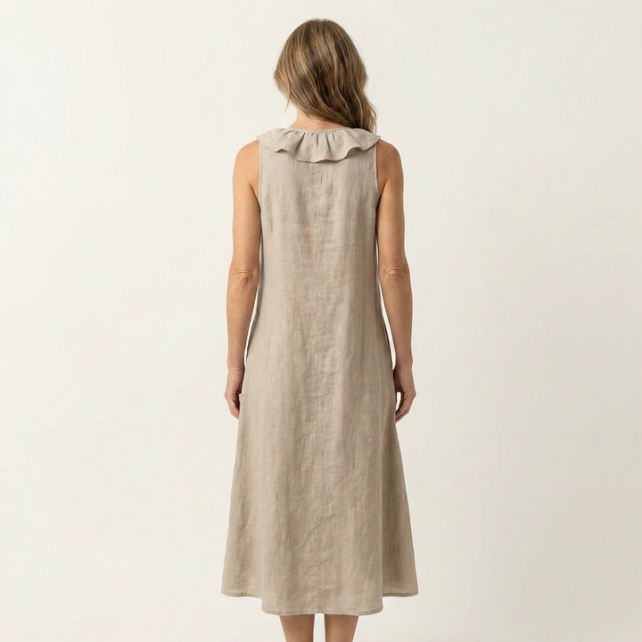 Tansy | Flowing Ruffle-Front Maxi Dress