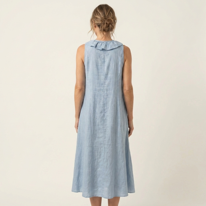 Tansy | Flowing Ruffle-Front Maxi Dress