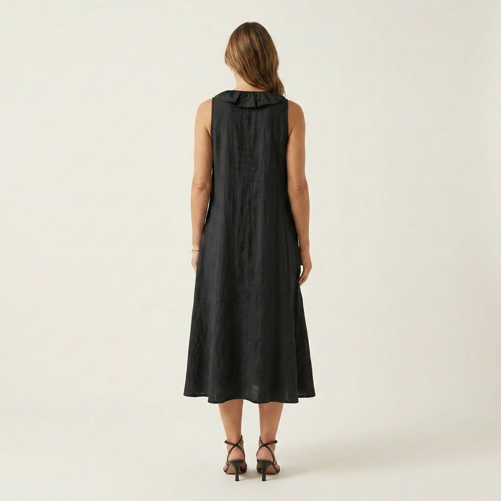 Tansy | Flowing Ruffle-Front Maxi Dress