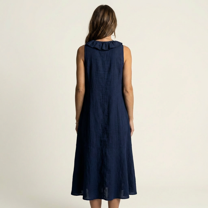 Tansy | Flowing Ruffle-Front Maxi Dress