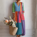 Lucia | Striped V-Neck Maxi Dress