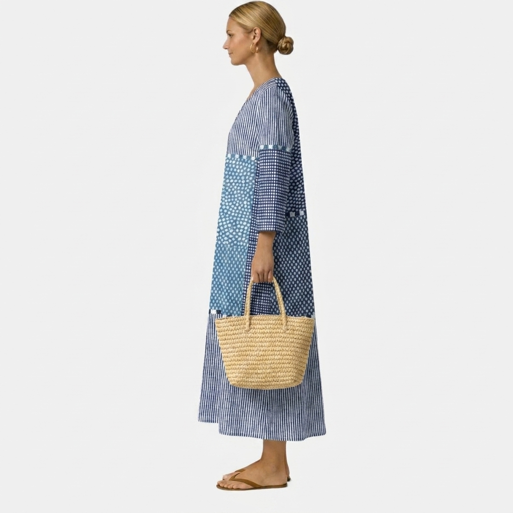 Sofia | Mixed-Print Midi Dress