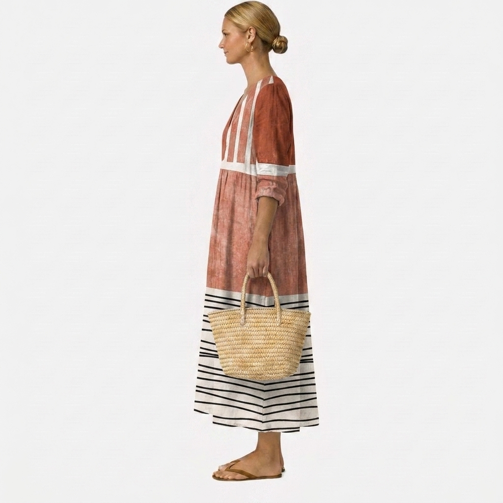 Linnea | Relaxed Colour-Block Midi Dress