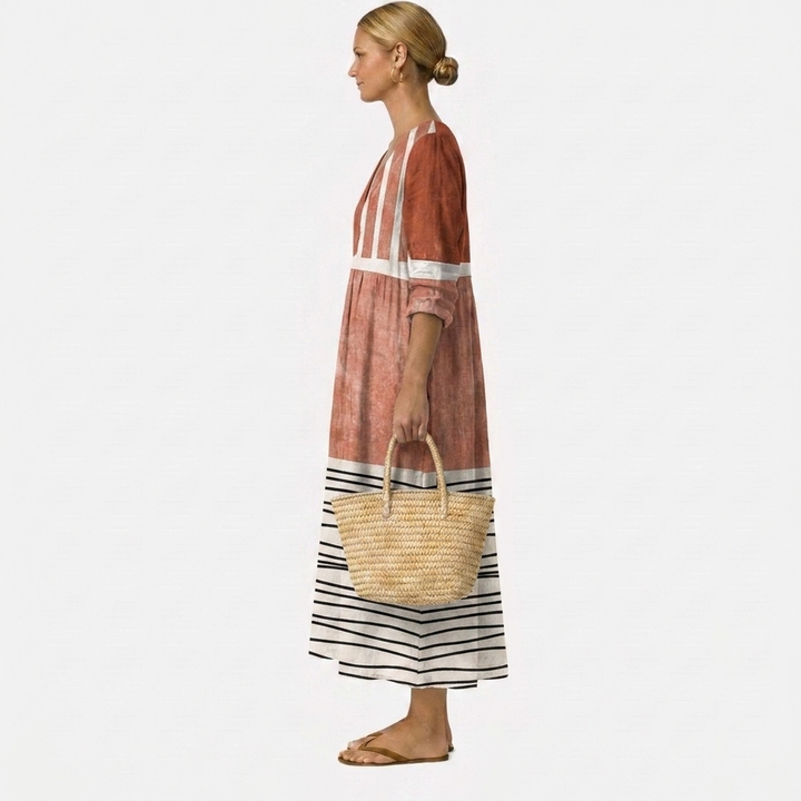 Linnea | Relaxed Colour-Block Midi Dress