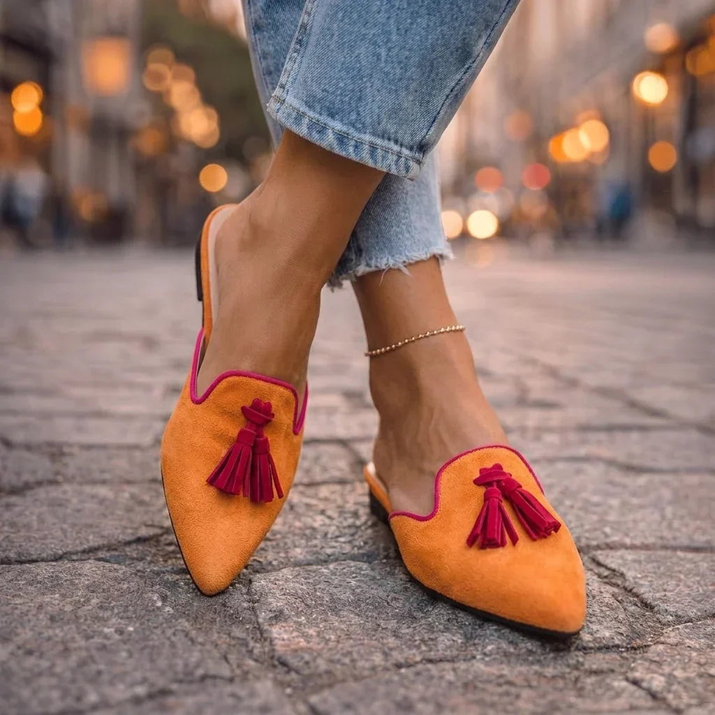 Cosima | Pointed-Toe Tassel Mules