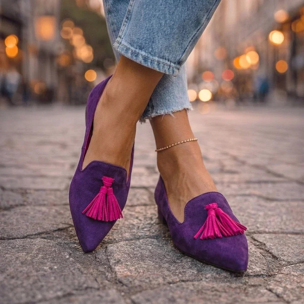 Gabrielle | Pointed-Toe Tassel Flats