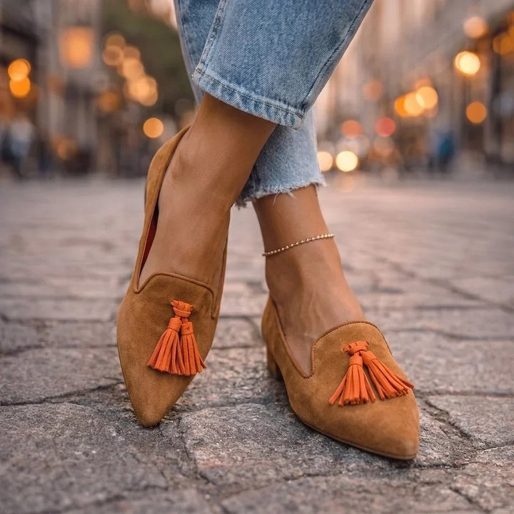 Gabrielle | Pointed-Toe Tassel Flats