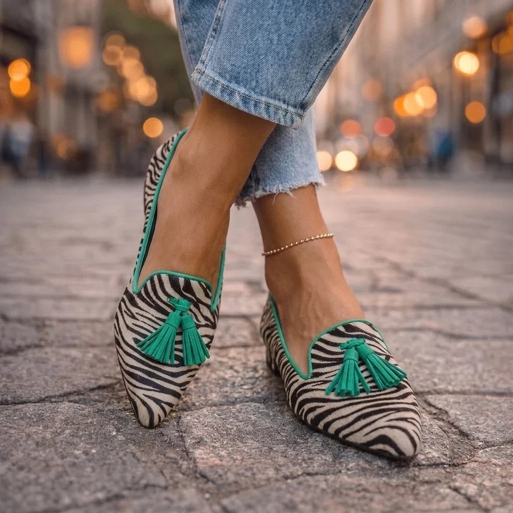 Gabrielle | Pointed-Toe Tassel Flats