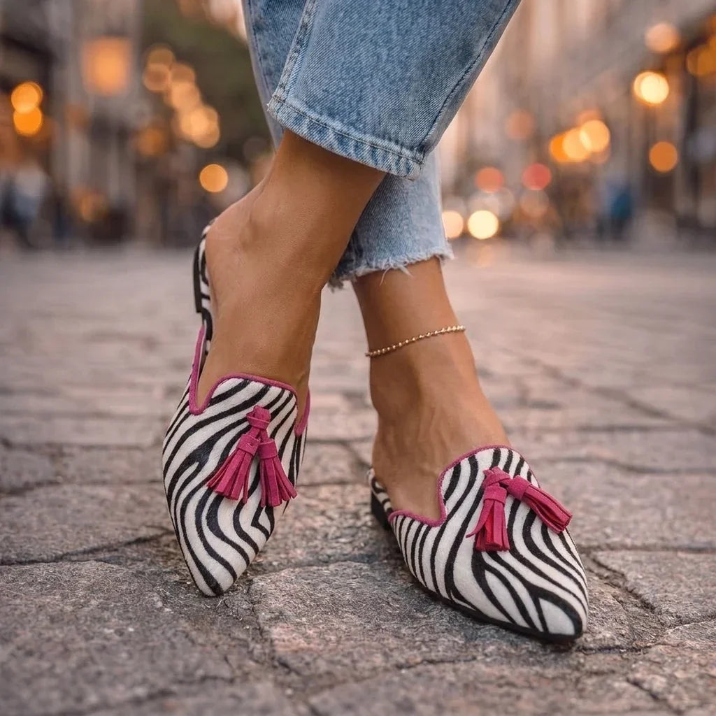 Cosima | Pointed-Toe Tassel Mules