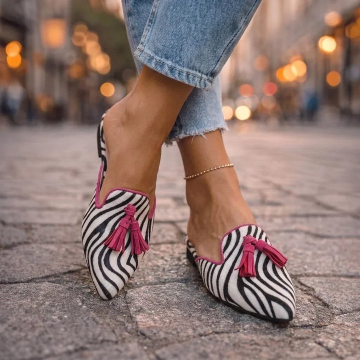 Cosima | Pointed-Toe Tassel Mules
