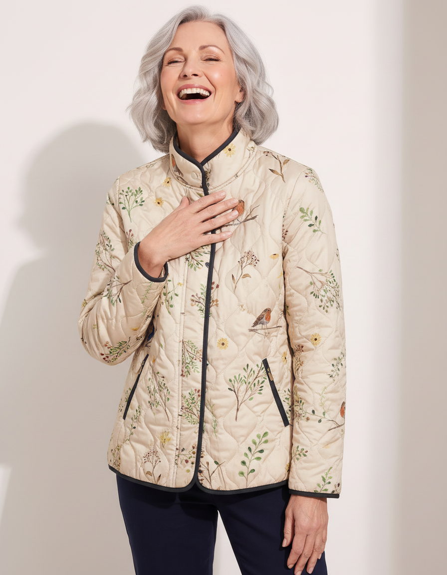Lucille | Botanical Print Quilted Jacket