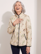 Lucille | Botanical Print Quilted Jacket