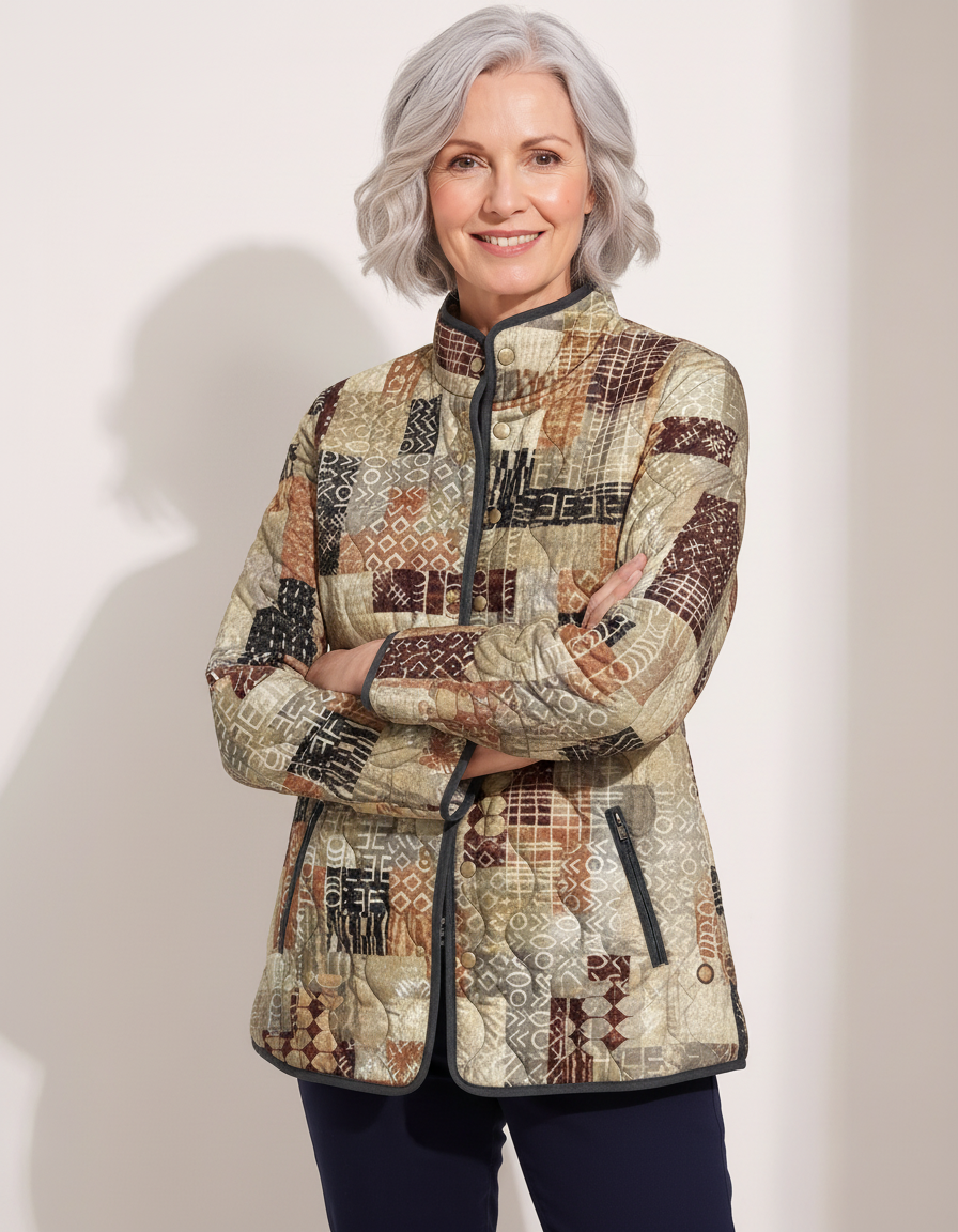 Nola | Folk Print Quilted Jacket