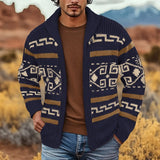 Harvey | Patterned Rolled-Collar Cardigan