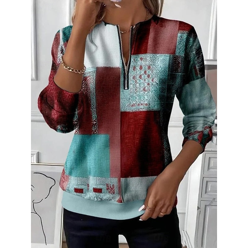 Susannah | Colour-Block Zip Sweatshirt