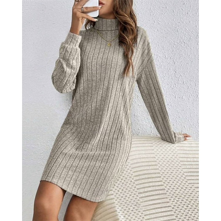 Willow | Soft Ribbed High-Neck Jumper Dress