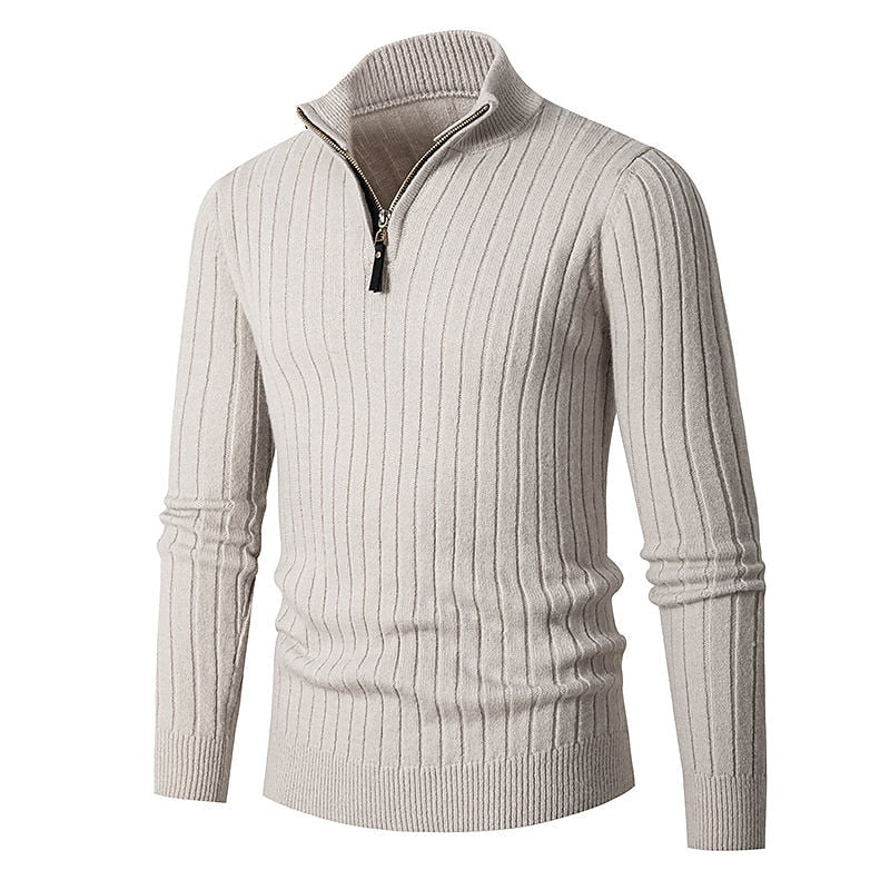 Elliot | Ribbed Quarter-Zip Sweater