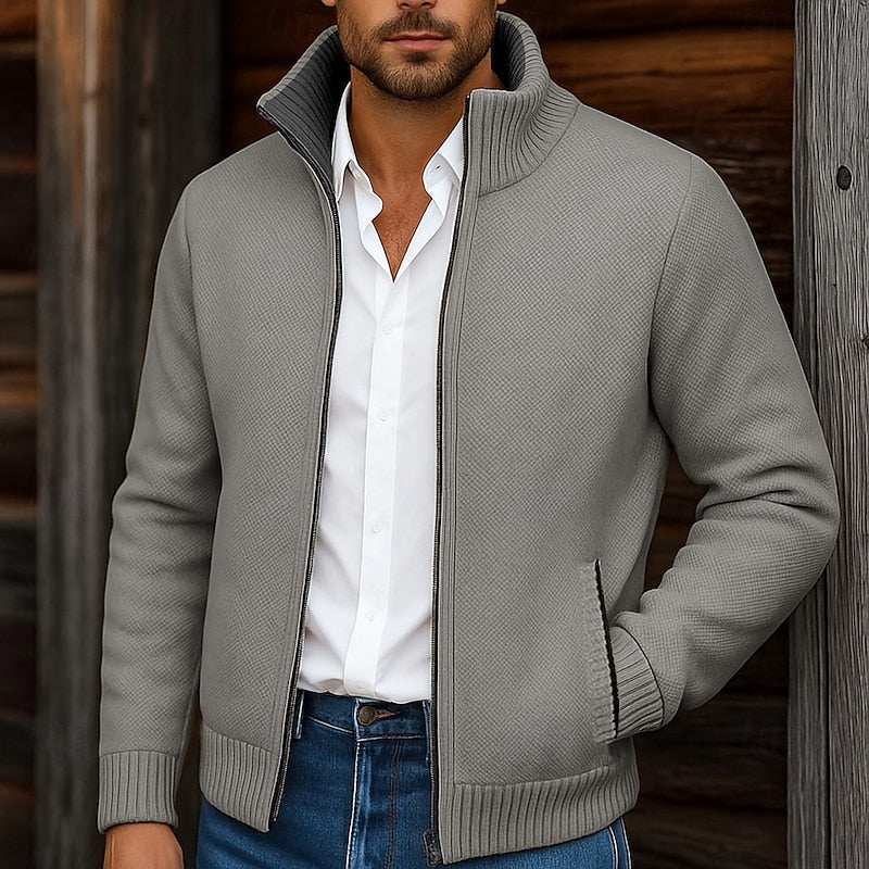 Desmond | Stand-Collar Zip Cardigan