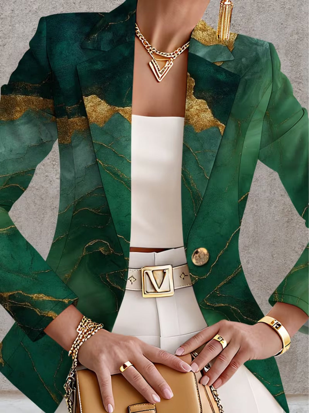 Emmaline | Marbled Tailored Blazer
