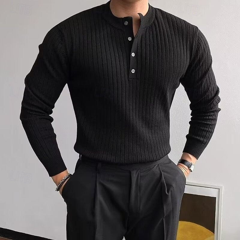 Gordon | Ribbed Henley Jumper