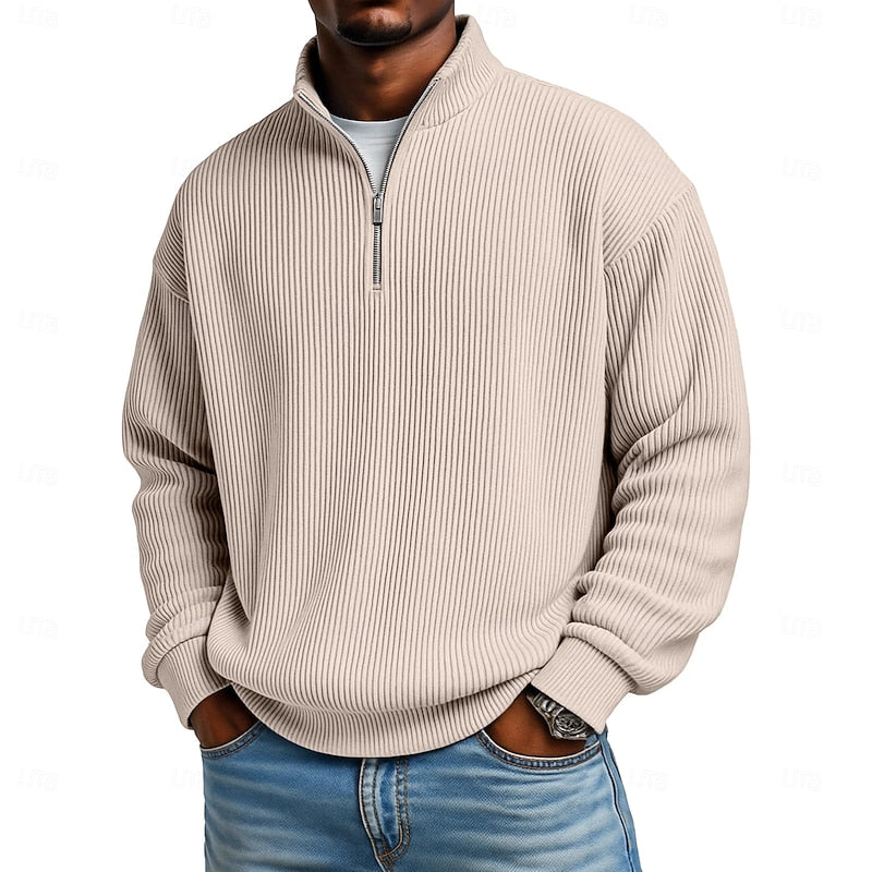 Landon | Ribbed Quarter-Zip Pullover