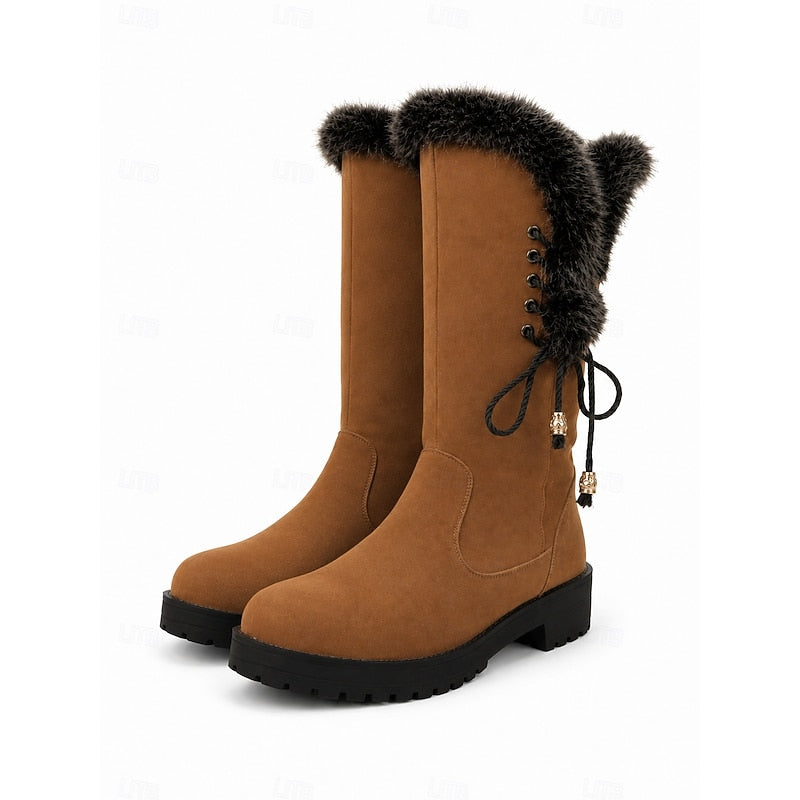 Adela | Fur-Trimmed Knee-High Winter Boots