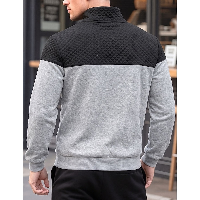 Spencer | Colour-Block Quarter-Zip Sweatshirt