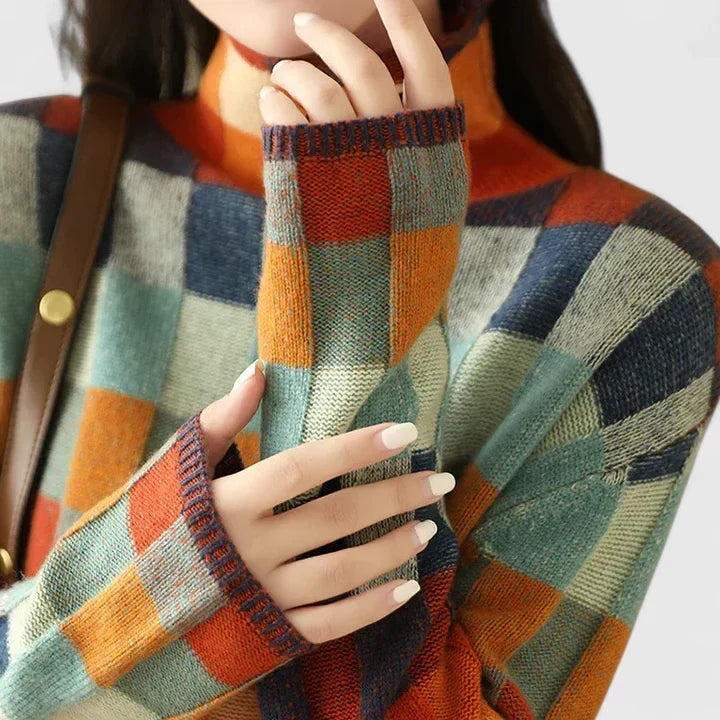Heather | Cosy Checkered Jumper