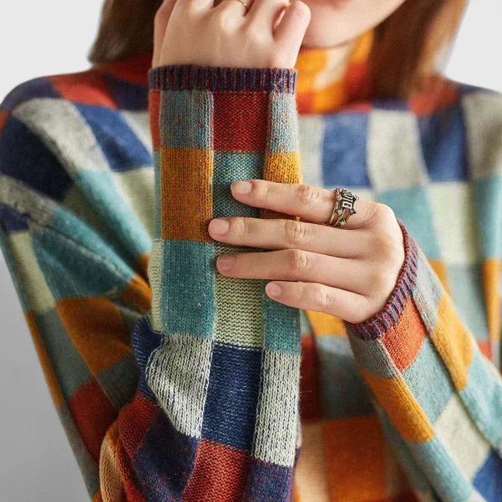 Heather | Cosy Checkered Jumper