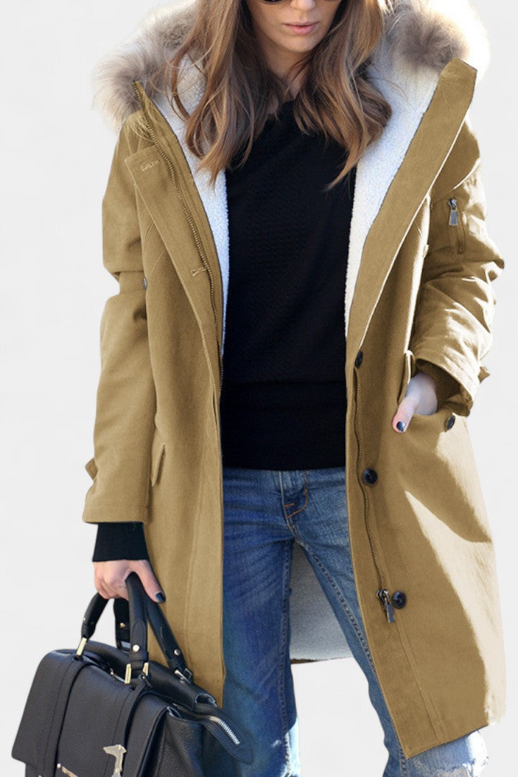 Kathryn | Cosy Hooded Mid-Length Parka