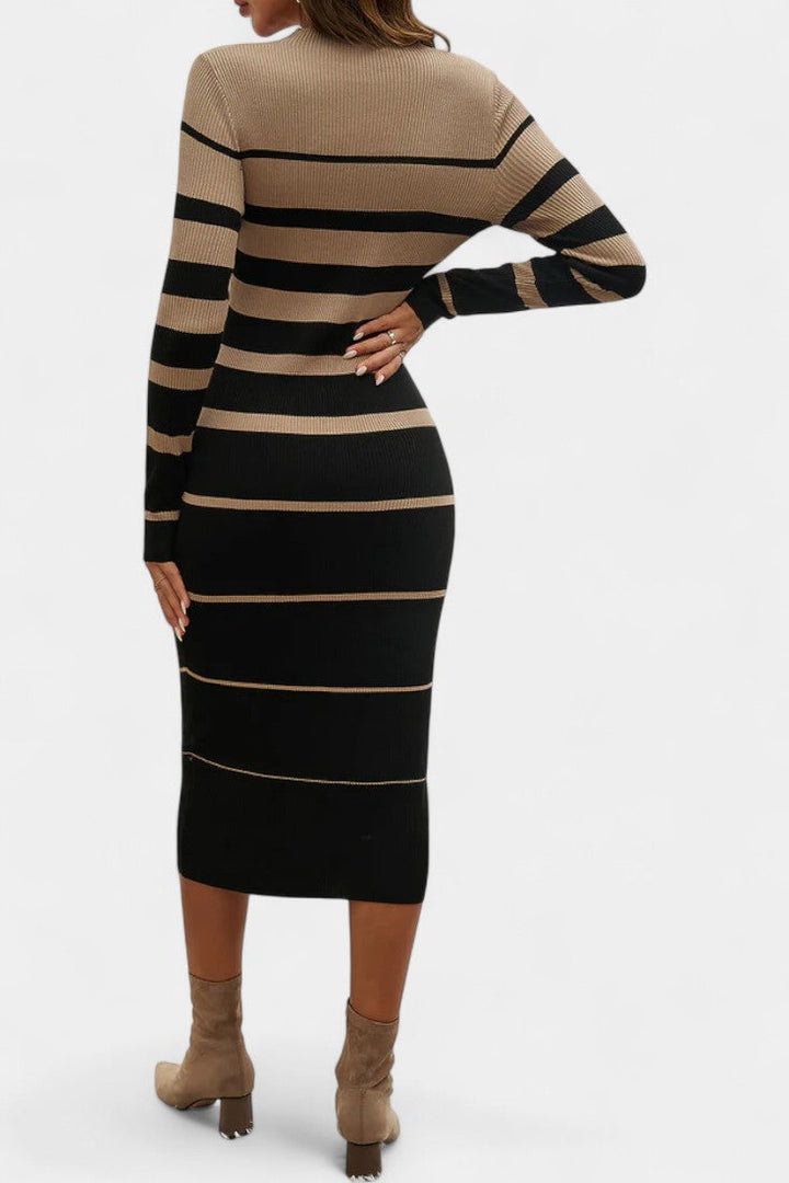 Everly | Striped Bodycon Midi Dress