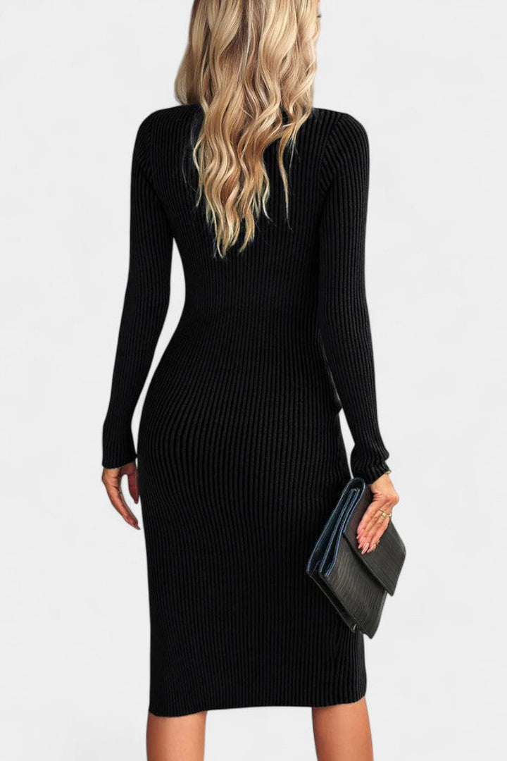 Elyse | Ribbed Fitted Midi Dress