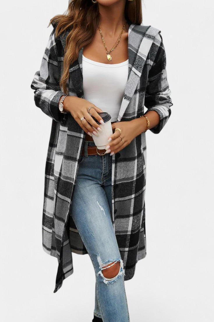 Odile | Hooded Check Jacket