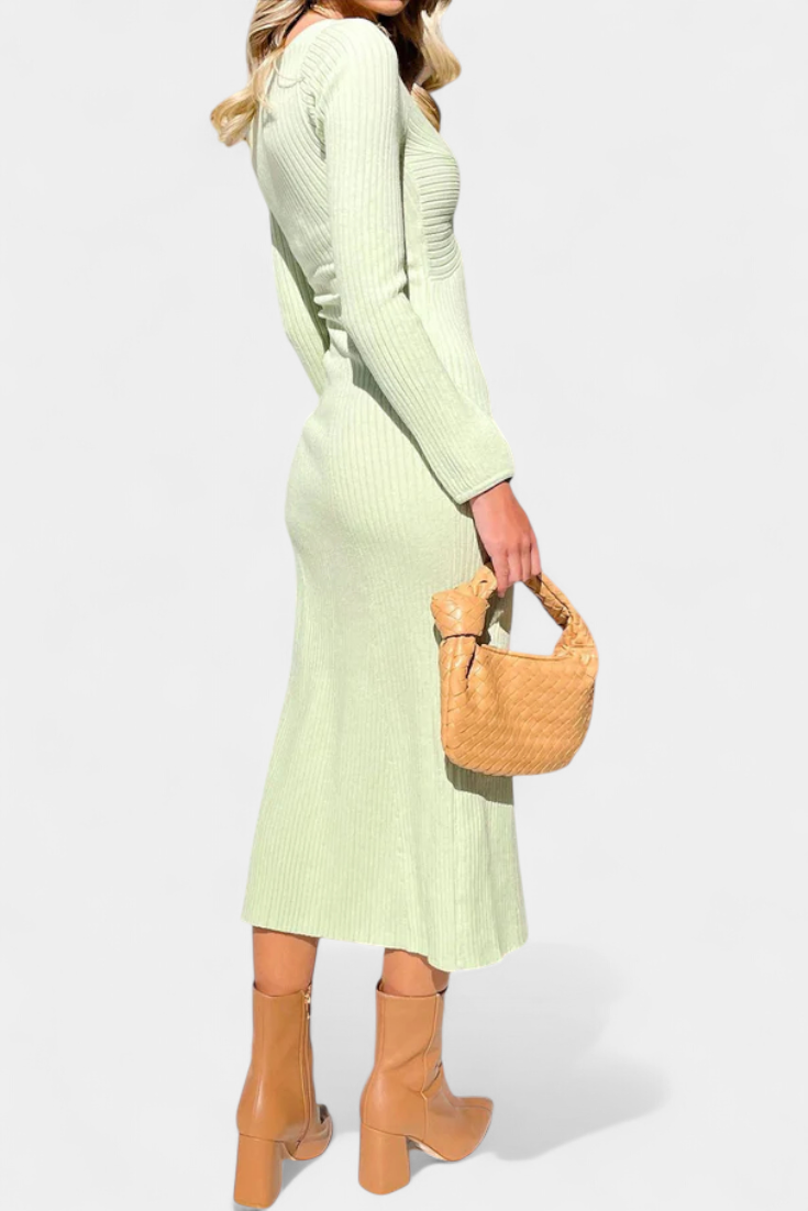 Aurelie | Ruched V-Neck Fitted Maxi Dress