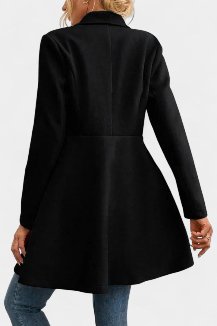 Rosetta | Double-Breasted Peplum Coat with Lapel